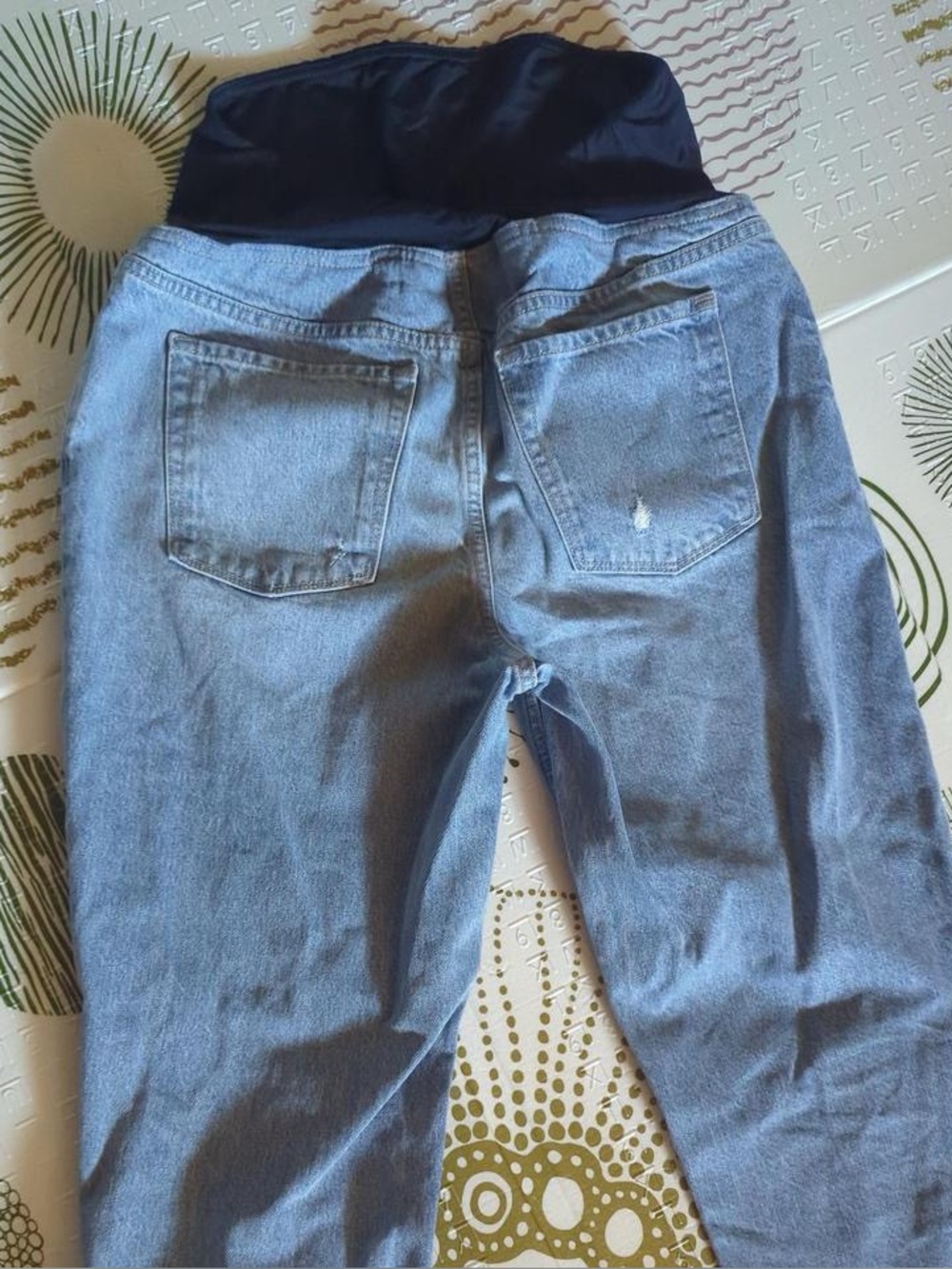 Isabel Maternity by Ingrid & Isabel Light Blue Distressed Boyfriend Jeans - Picture 4 of 5